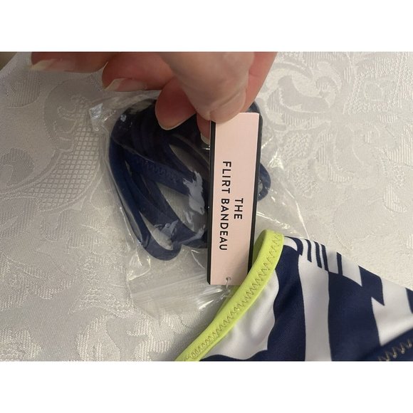 Victoria's Secret Black and White Bikini Top with Pink and Yellow Accents - Picture 3 of 4